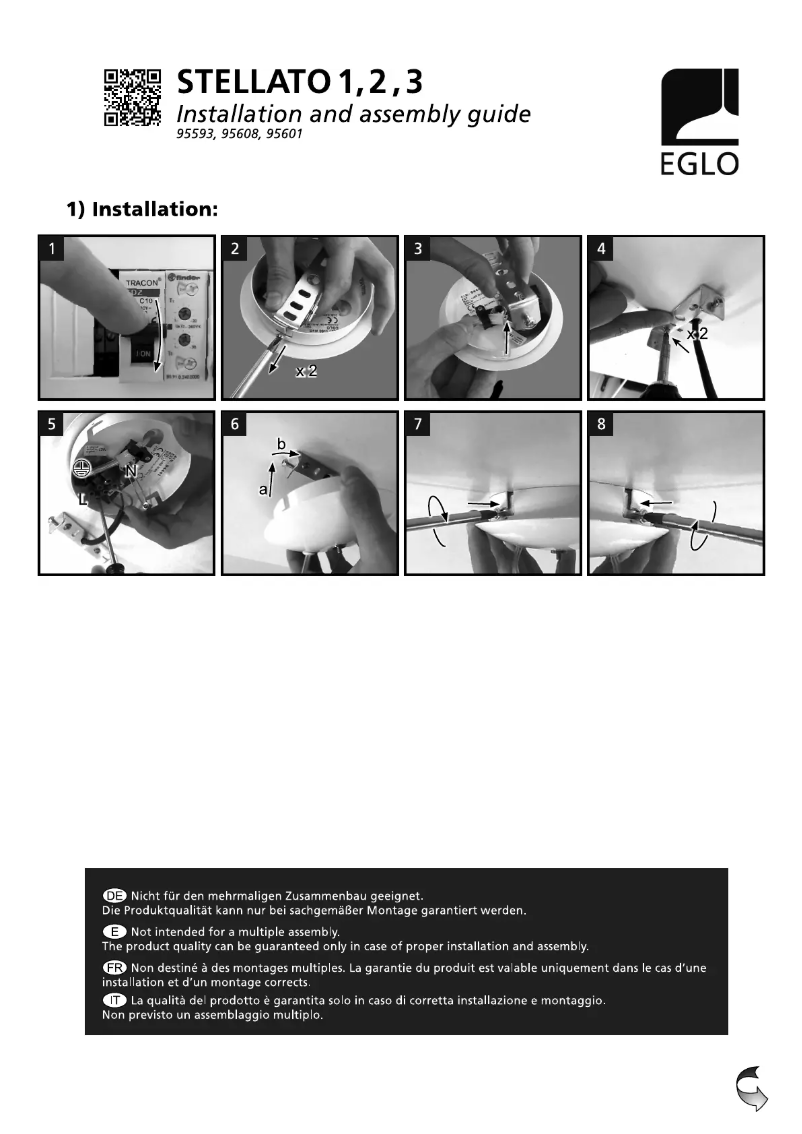 Page 1 of the manual User Manual Eglo Stellato 2
