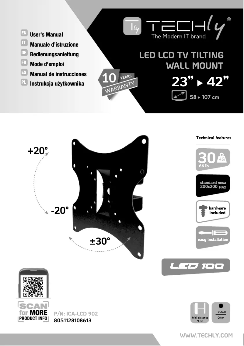 Page 1 of the manual User Manual Techly ICA-LCD 902
