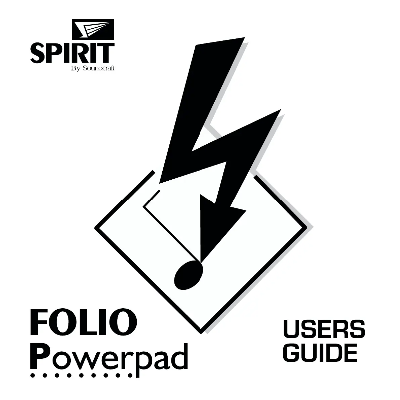 First page image of the manual for Spirit Powerpad