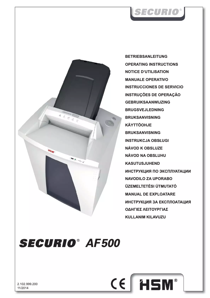 Page 1 of the manual User Manual HSM Securio AF500 1.9 x 15mm
