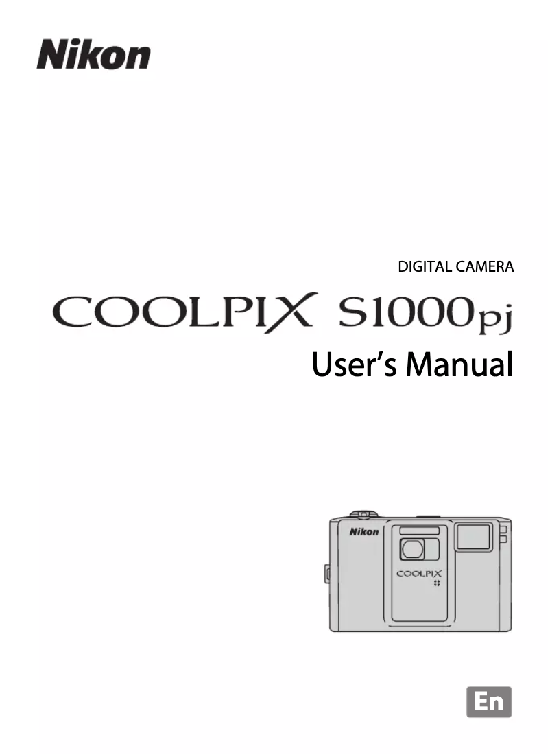 First page image of the manual for Coolpix S1000pj