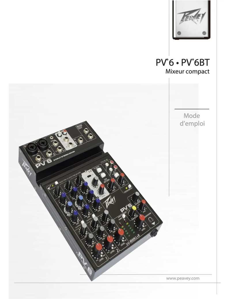 Page 1 of the manual User Manual Peavey PV 6