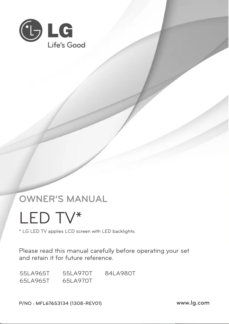 Page 1 of the manual User Manual LG 55LA970T