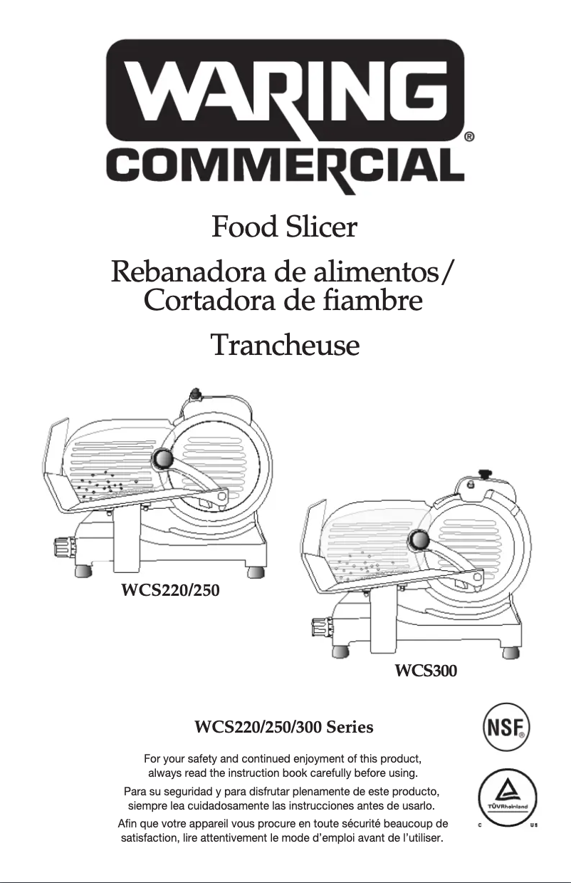 Page 1 of the manual User Manual Waring Commercial WCS250SV