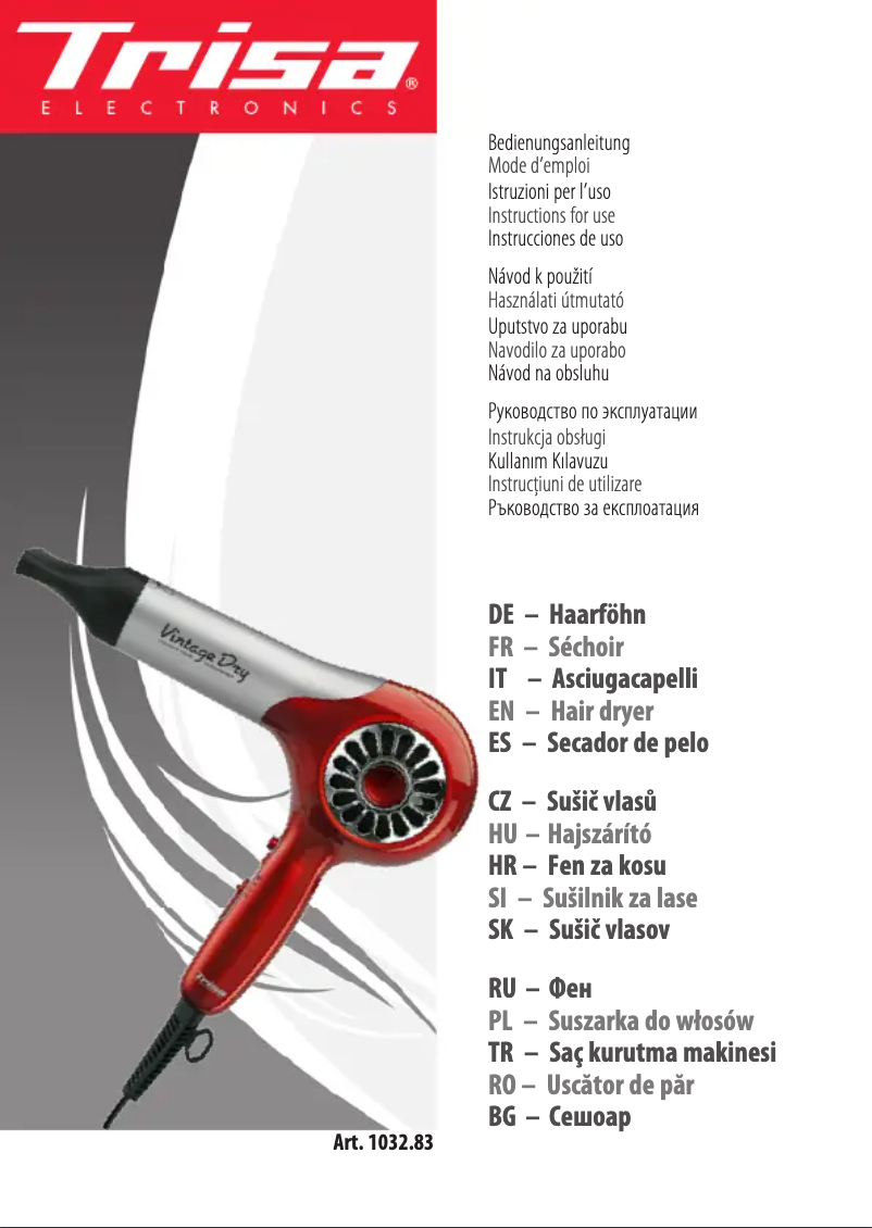 Page 1 of the manual User Manual Trisa Vintage Dry