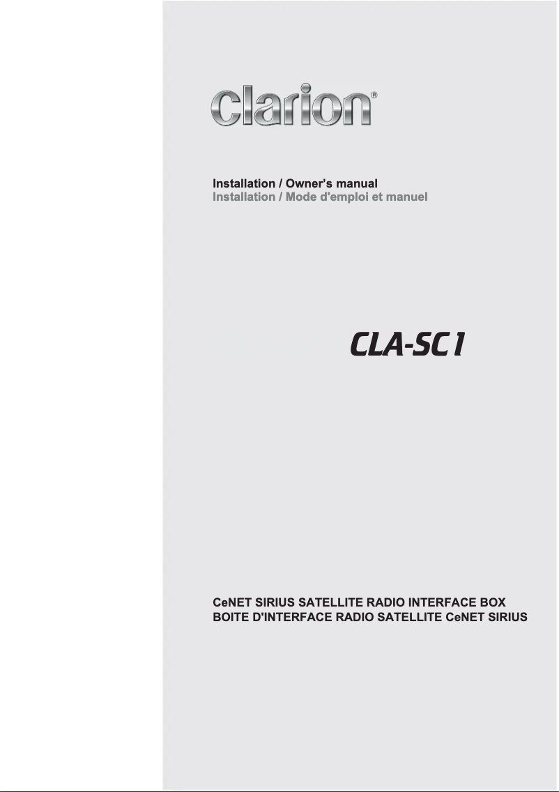 Image de la première page du manuel de l'appareil CLA-SC1