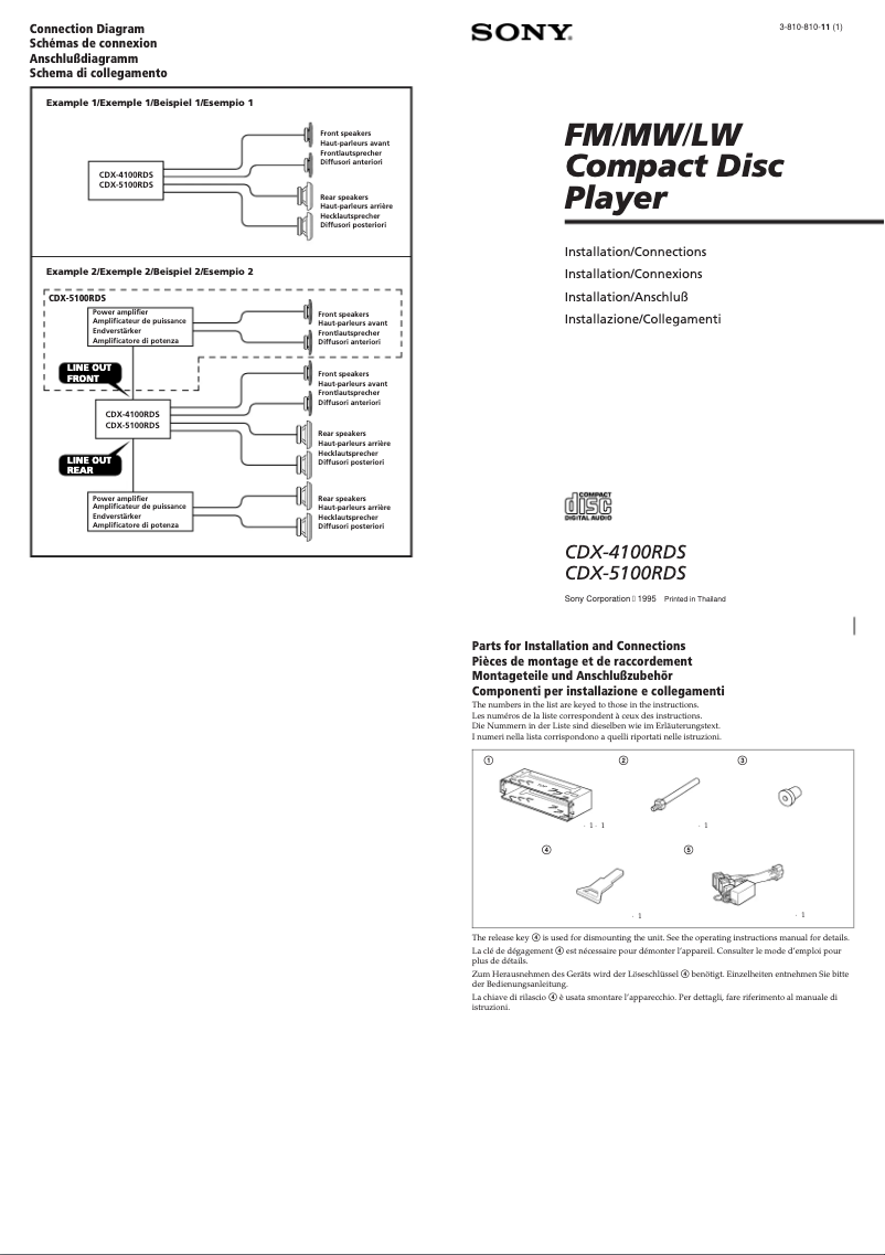 First page image of the manual for CDX-5100RDS