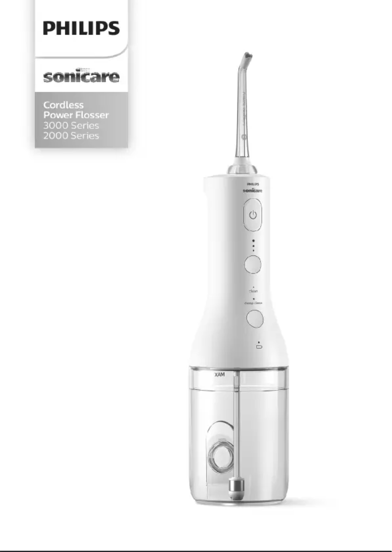 Page 1 of the manual User Manual Philips Sonicare Cordless Power Flosser 3000 HX3806