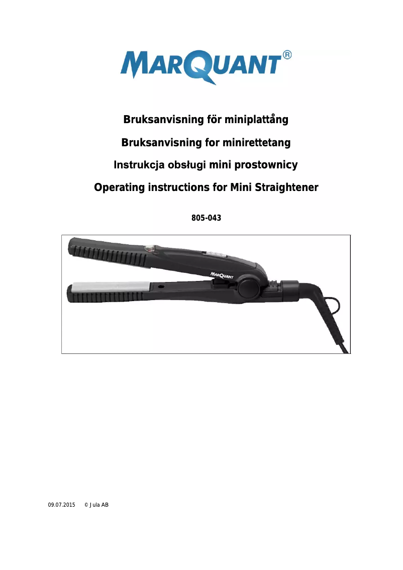 First page image of the manual for 805-043