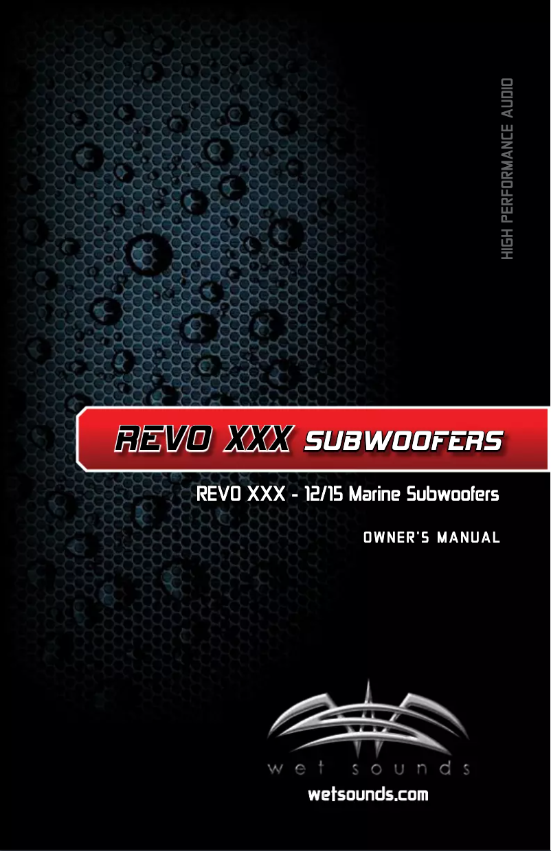 First page image of the manual for REVO 12 XXX V4 B