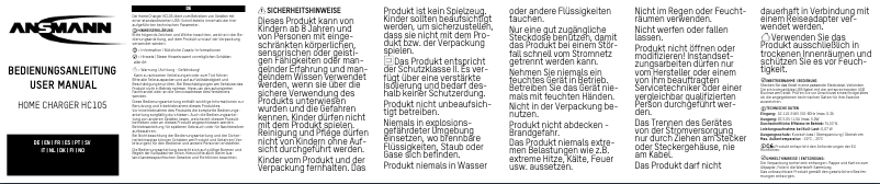 First page image of the manual for HC105