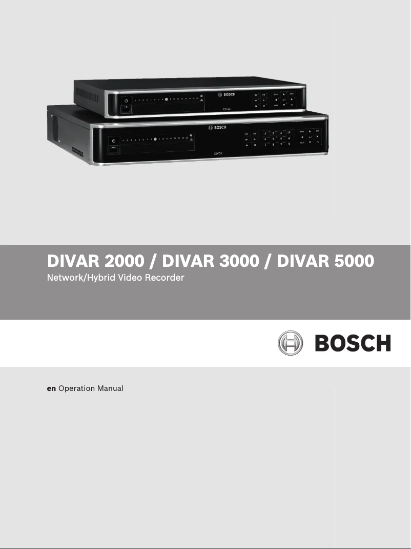 Page 1 of the manual User Manual Bosch DIVAR 5000