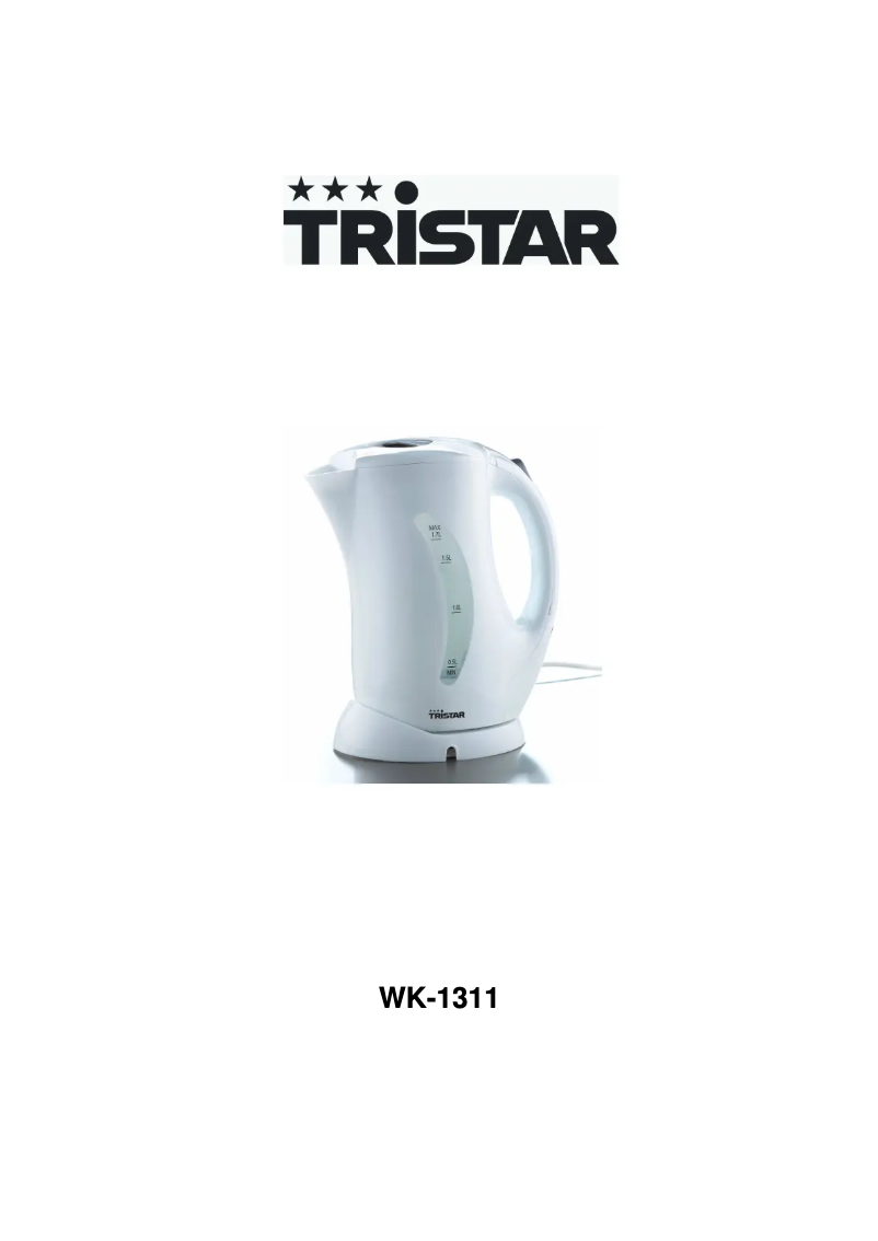 Page 1 of the manual User Manual TriStar WK-1311
