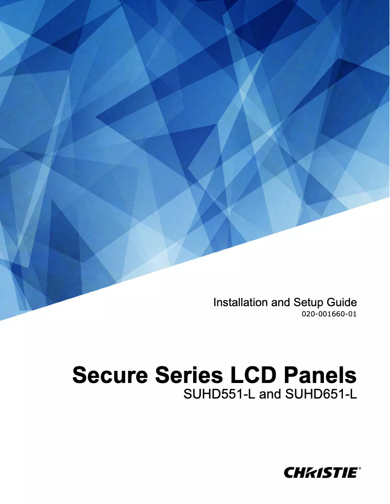 Page 1 of the manual User Manual Christie Secure SUHD651-L