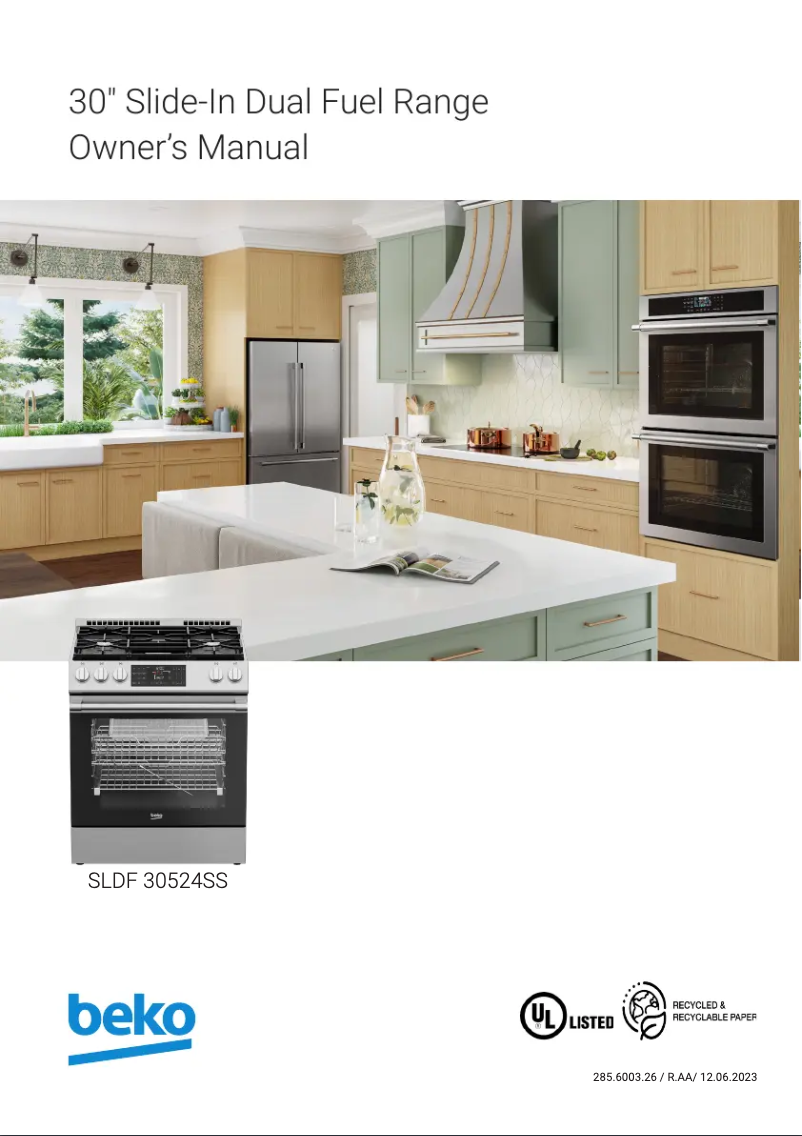 Page 1 of the manual User Manual Beko SLDF30524SS