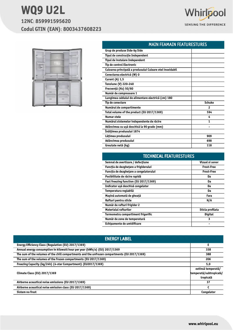 First page image of the manual for WQ9 U2L