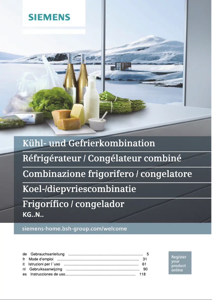 First page image of the manual for KG39NAX31R