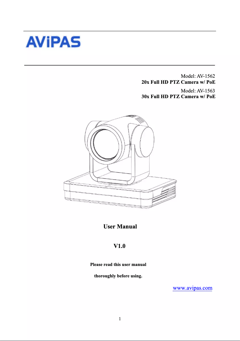 Page 1 of the manual User Manual AViPAS AV-1563