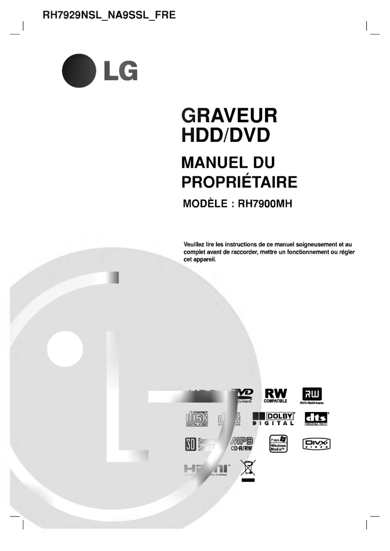 Page 1 of the manual User Manual LG RH7929NSL