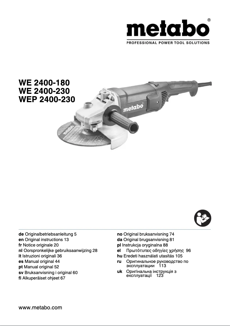Page 1 of the manual User Manual Metabo WEP 2400 - 230