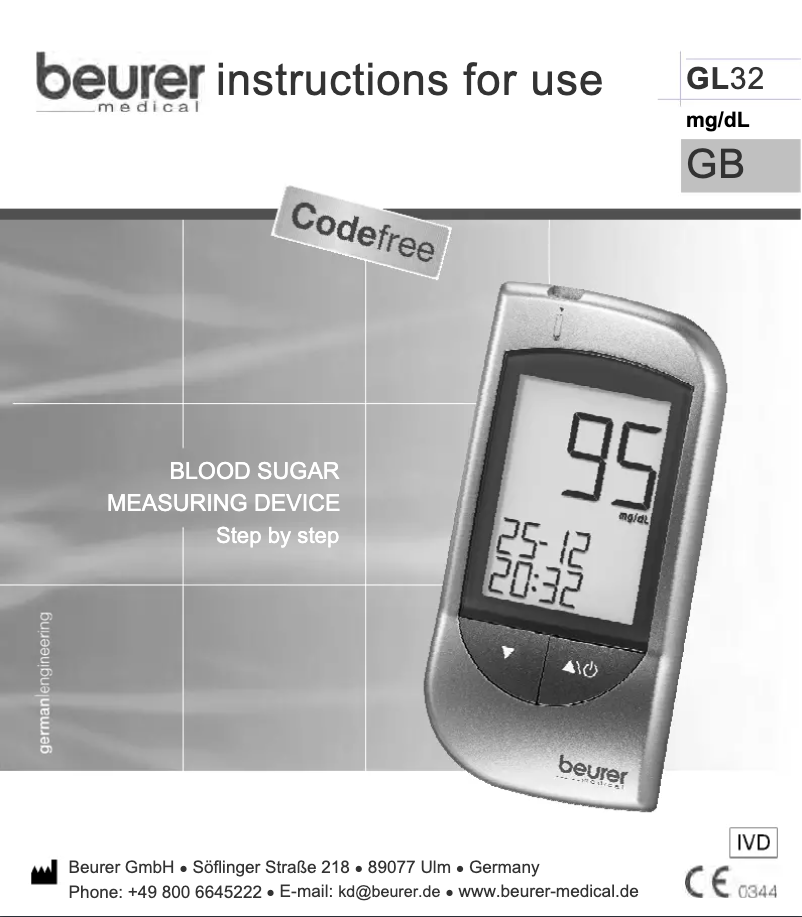 Page 1 of the manual User Manual Beurer GL32