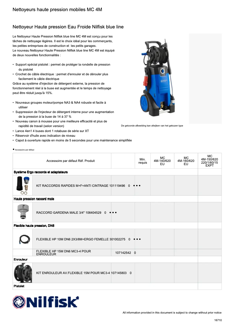 Page 1 of the manual Technical Sheet Nilfisk MC 4