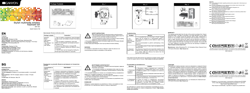 Page 1 of the manual User Manual Canyon CNS-HSETW02