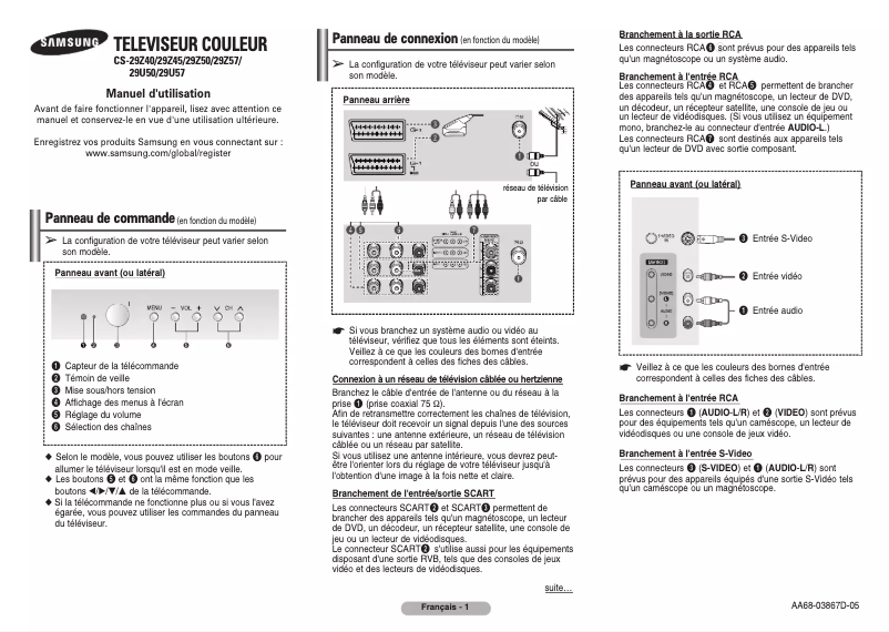 Page 1 of the manual User Manual Samsung CS-29193