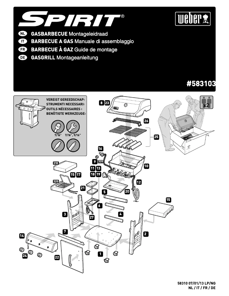 First page image of the manual for Spirit Original 320