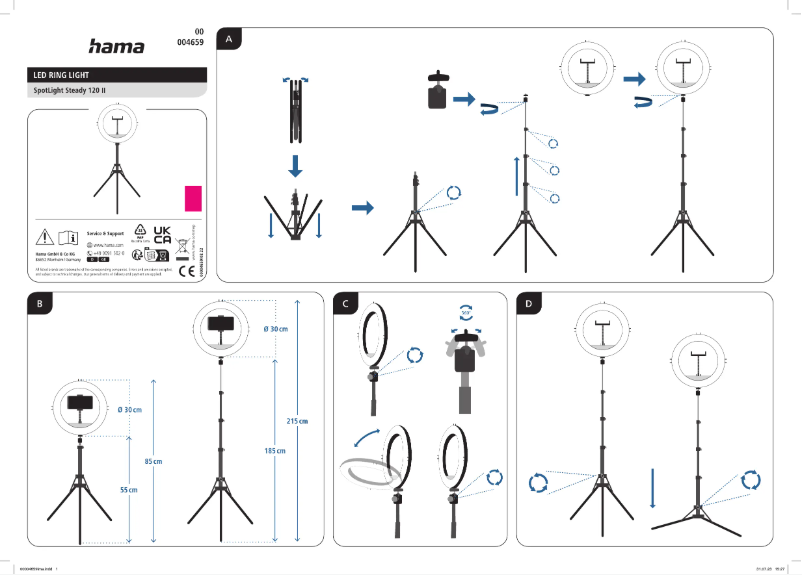 First page image of the manual for SpotLight Steady 120 II