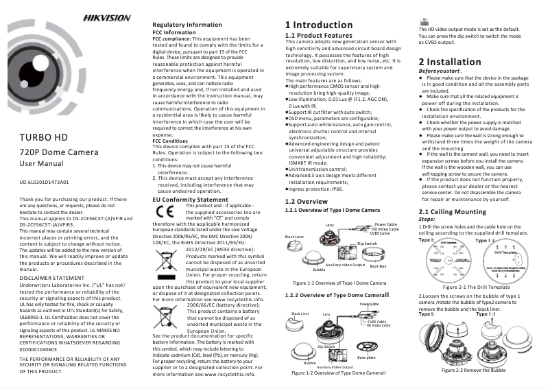 Page 1 of the manual User Manual Hikvision DS-2CE56C5T-AVPIR3