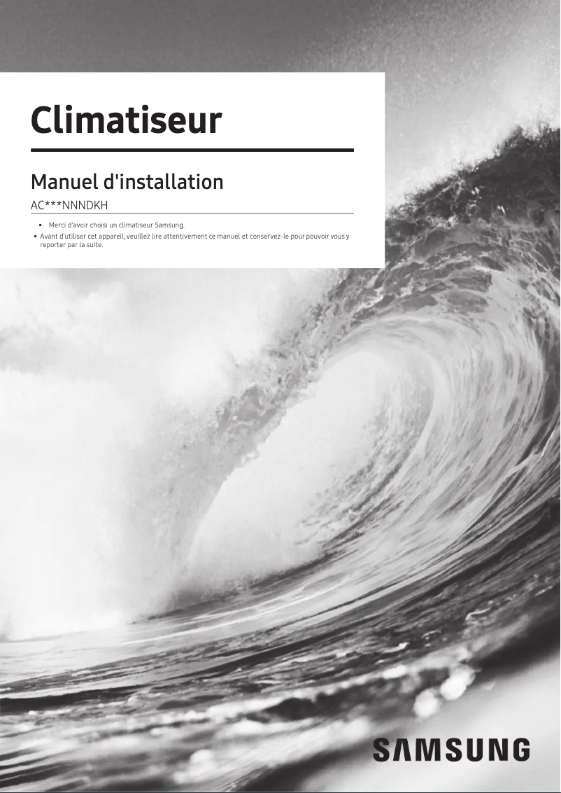 First page image of the manual for AC052NNNDKH/EU