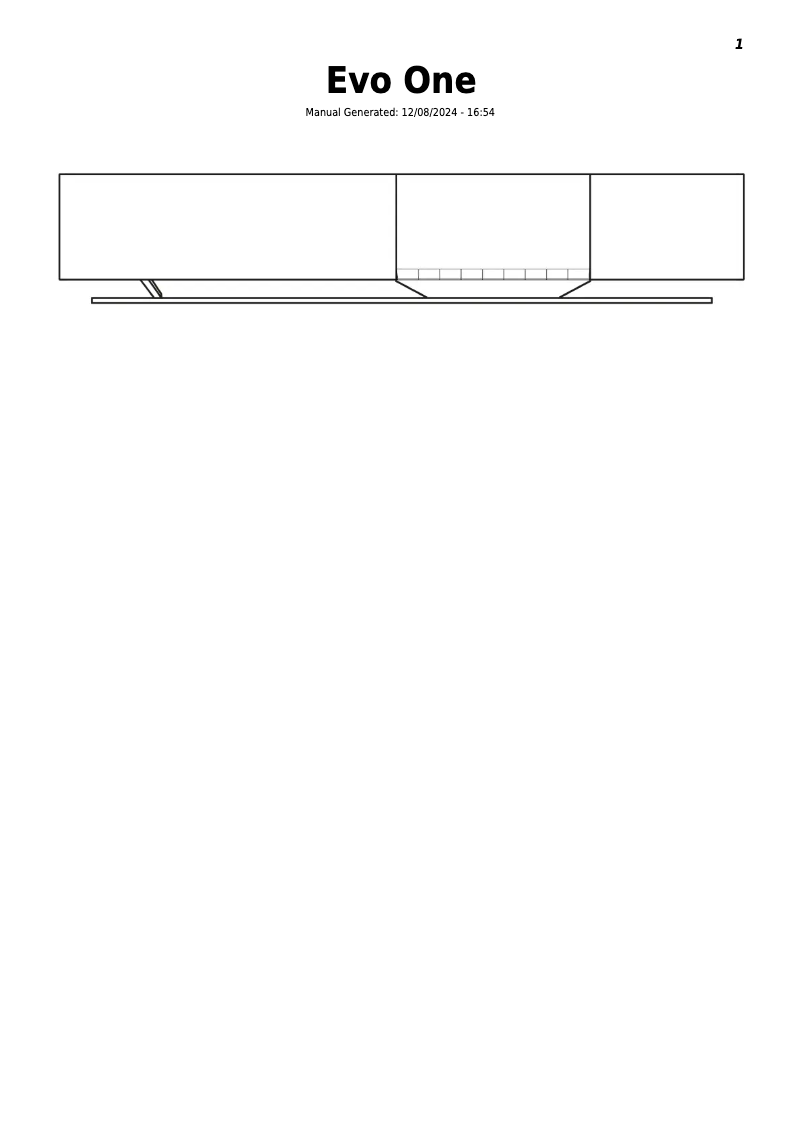 First page image of the manual for Evo One