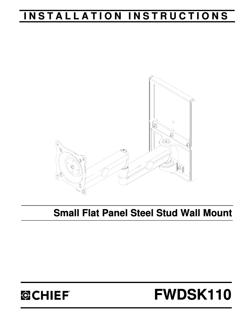 Page 1 of the manual User Manual Chief KWDSK110B