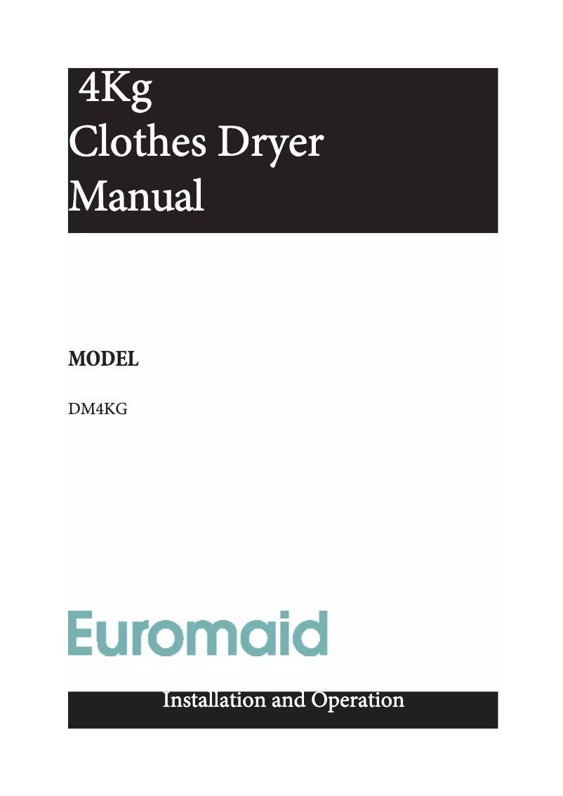 Page 1 of the manual Instruction Manual Euromaid DM4KG
