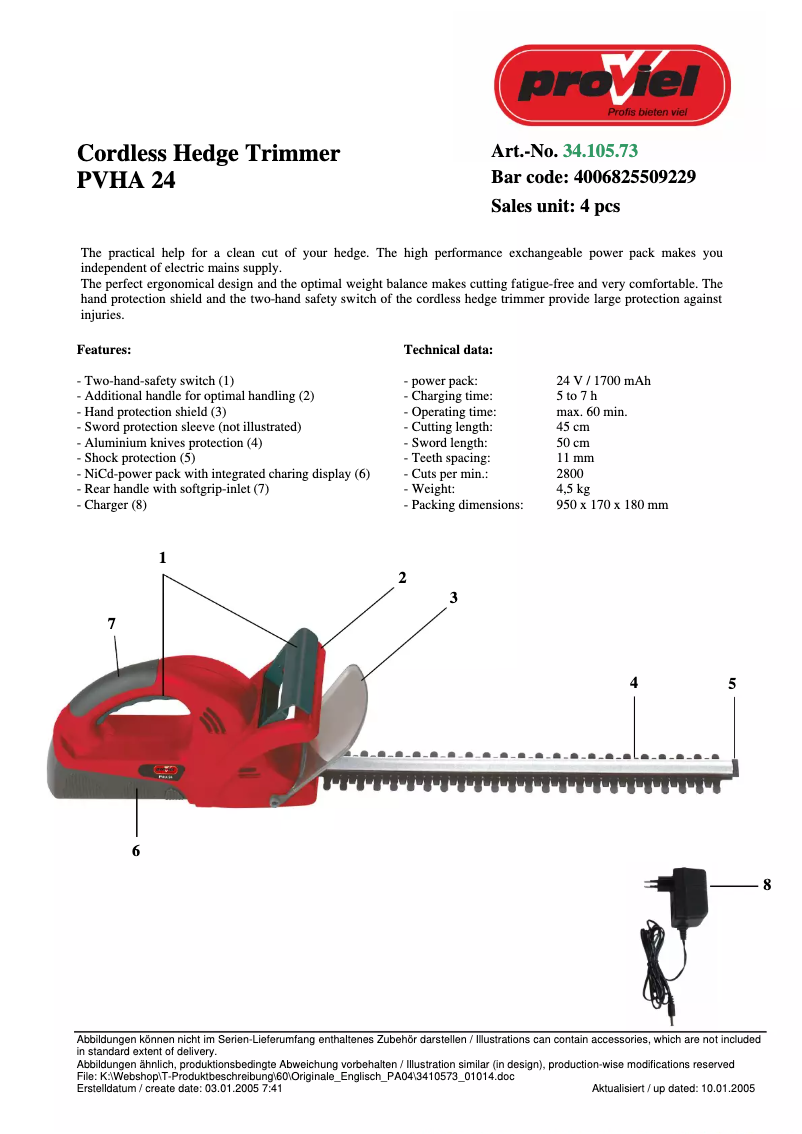 First page image of the manual for PVHA 24