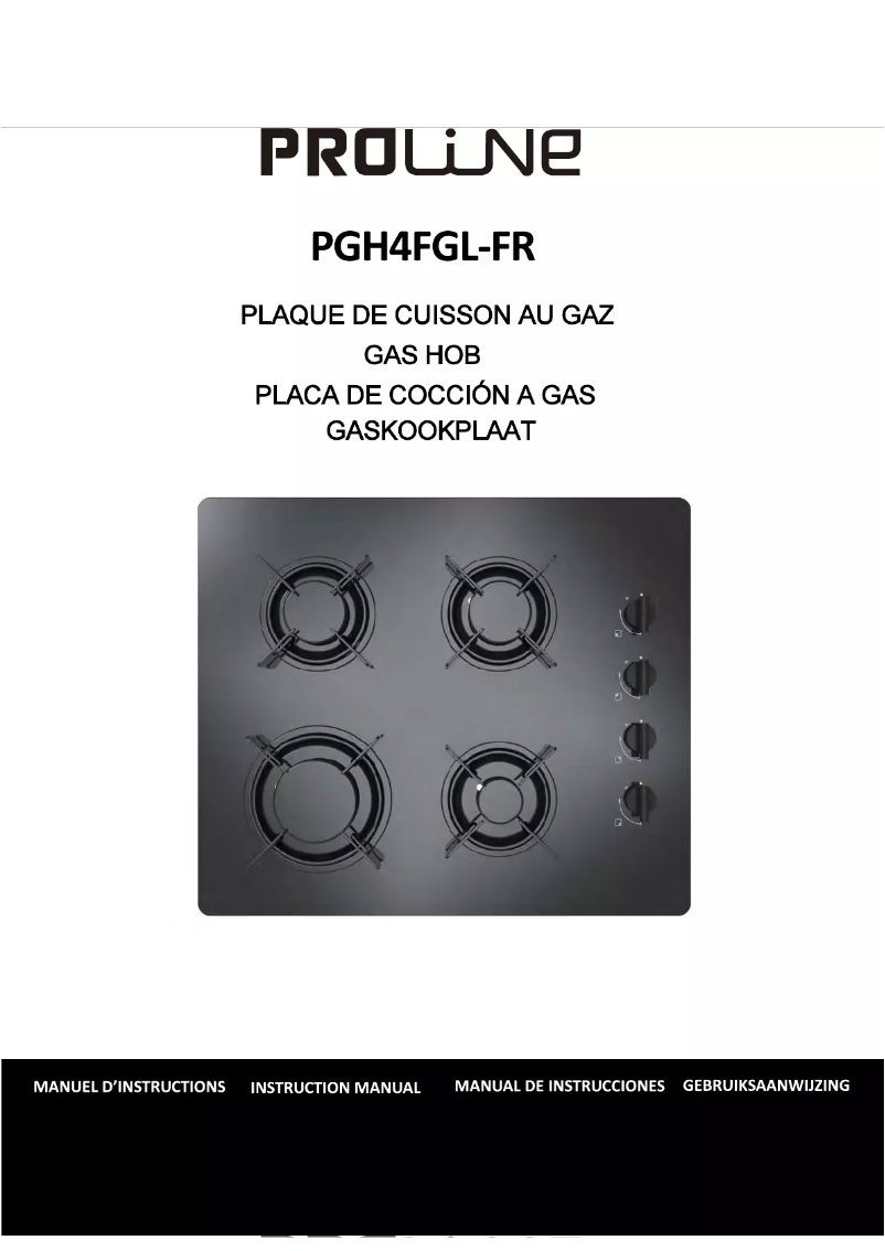 Page 1 of the manual User Manual Proline PGH4FGL-FR