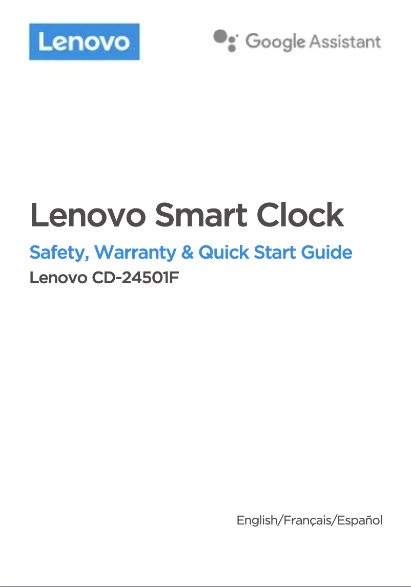 First page image of the manual for Smart Clock