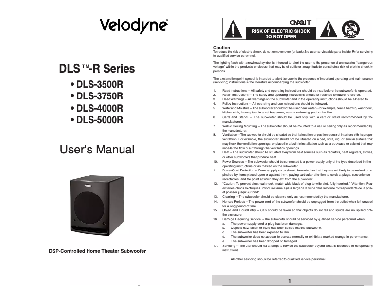 First page image of the manual for DLS-4000R