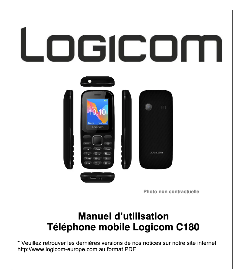 Page 1 of the manual User Manual Logicom C180