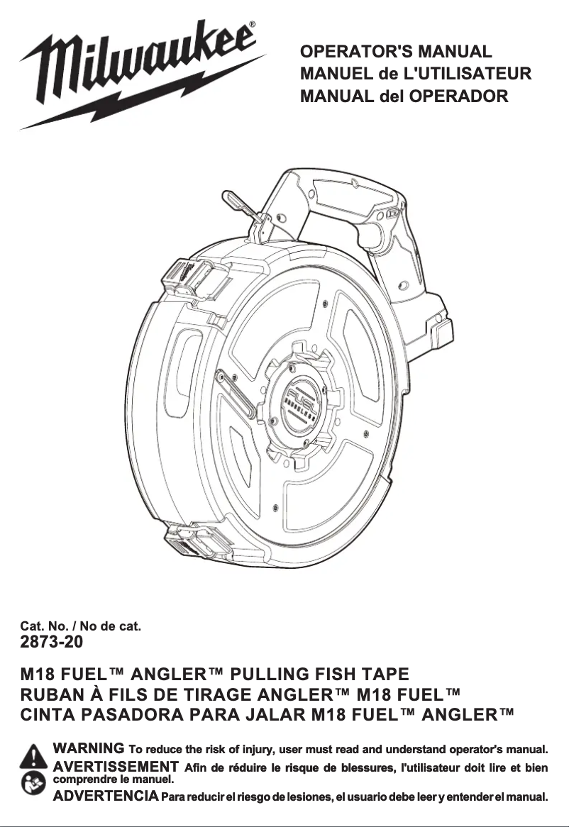 Page 1 of the manual User Manual Milwaukee M18 Fuel Angler 2873A-22