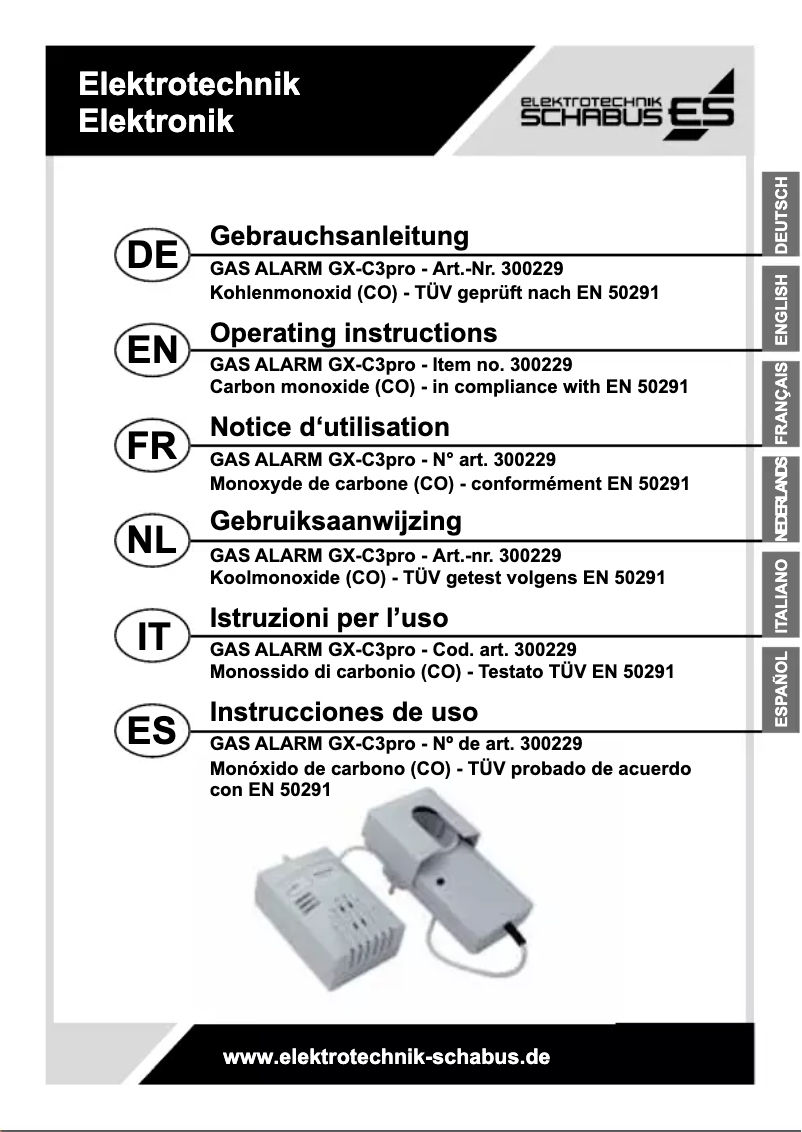 Page 1 of the manual User Manual Schabus GX-C3pro