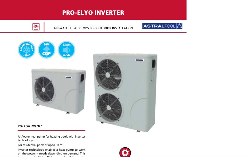 Page 1 of the manual Technical Sheet AstralPool Pro-Elyo Inverter
