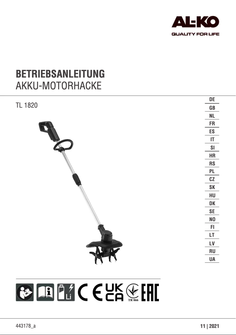 First page image of the manual for Tl 1820