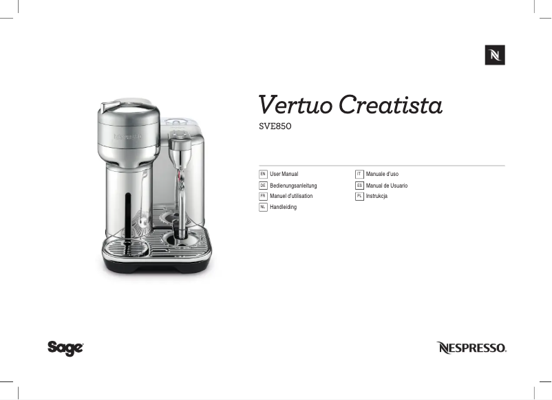 First page image of the manual for Nespresso Vertuo Creatista