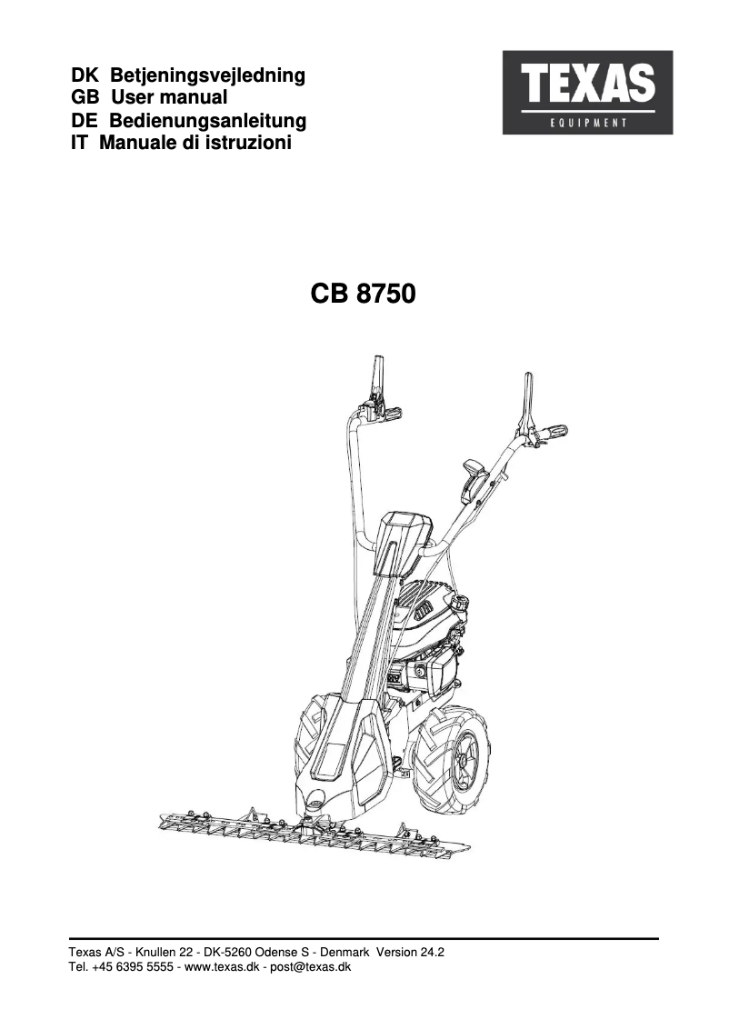 First page image of the manual for CB8750