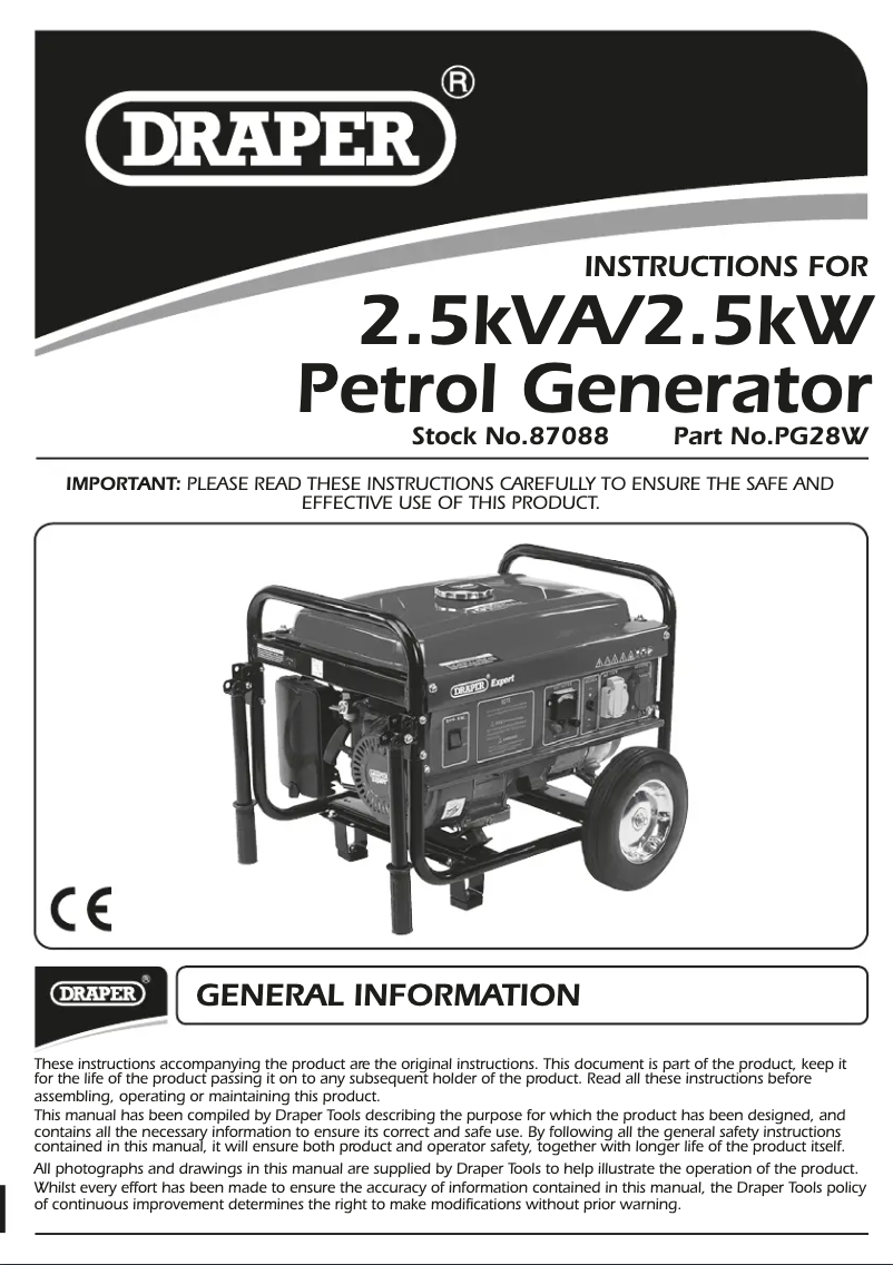 Page 1 of the manual User Manual Draper 87088