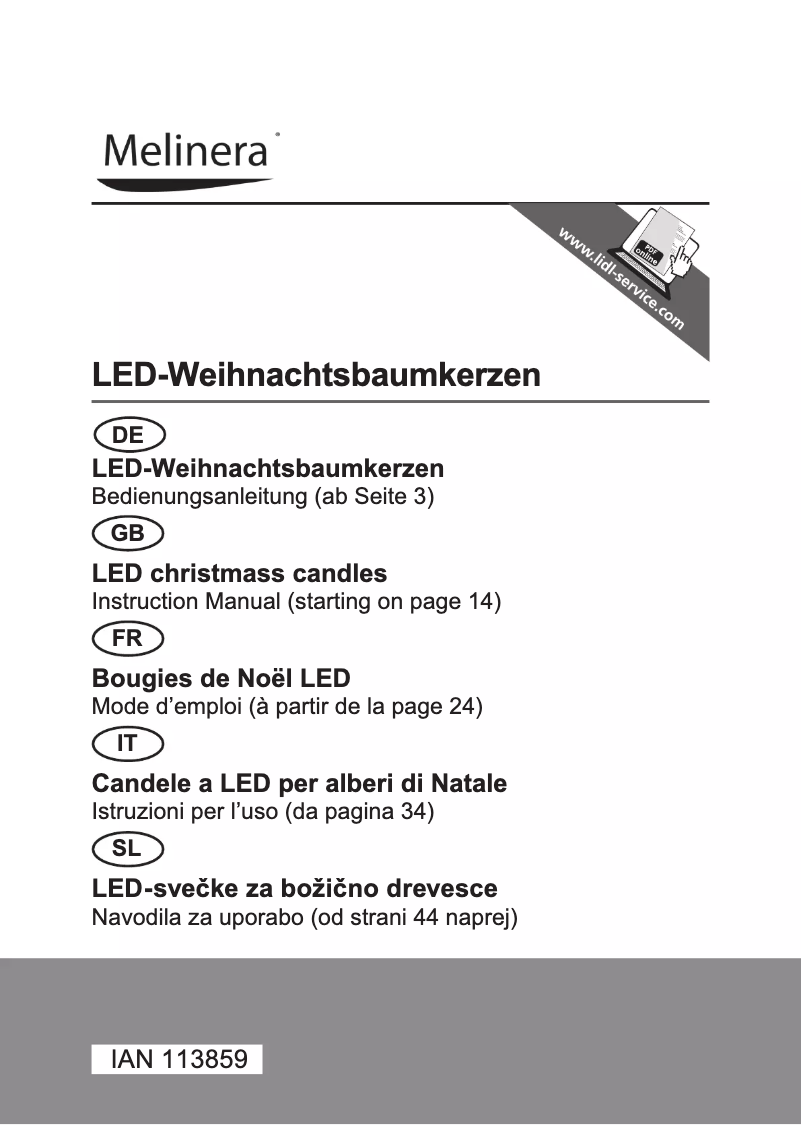 First page image of the manual for IAN 113859