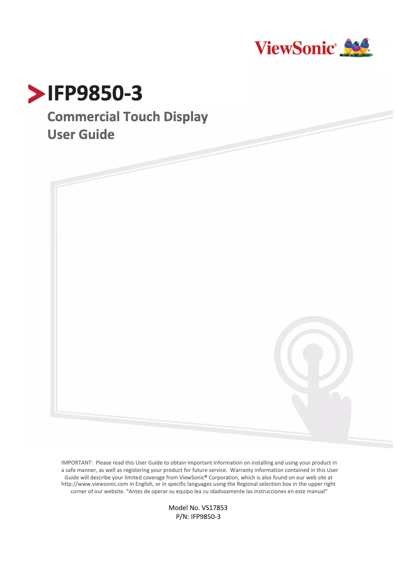 First page image of the manual for IFP9850-M1