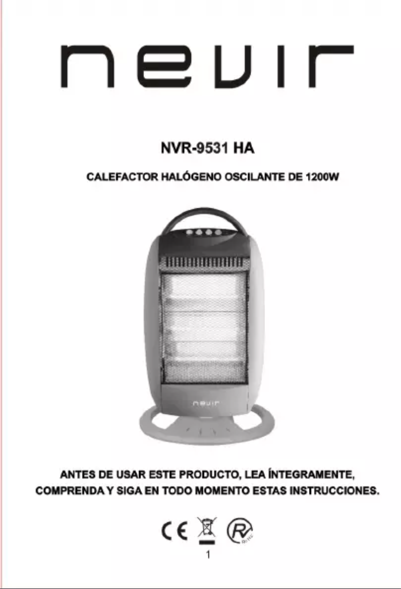 Page 1 of the manual User Manual Nevir NVR-9531 HA